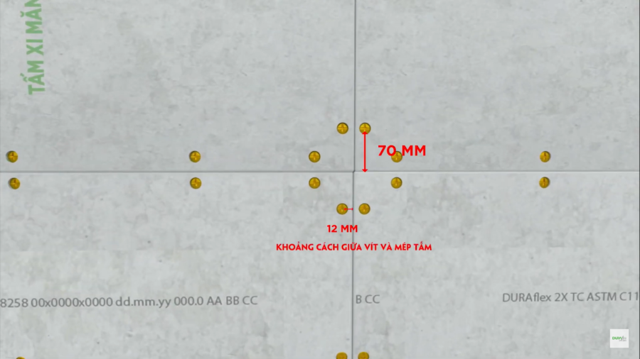 bắn vít cố định các tấm cemboard